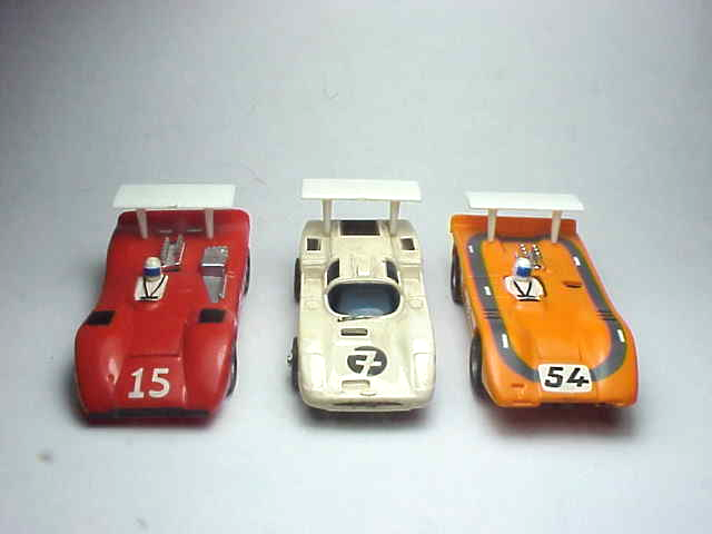 TJET CHAPARRAL 2F ,AFX FERRARI 612 & McLAREN XL REAR WING. NEW