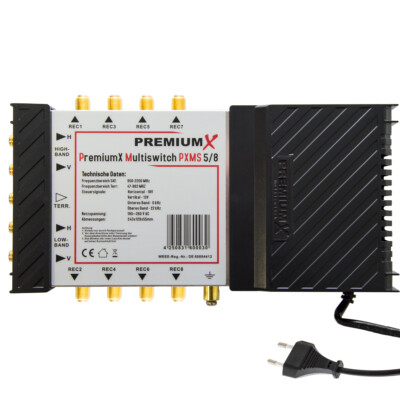 !!B-WARE!! 5/8 Multischalter für 8 Teilnehmer SAT Multiswitch Digitale UHD 4K