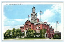1945 City Hall Exterior View Willimantic CT Early Posted