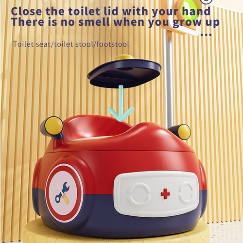 Kids Potty Training Toilet Car-Shaped, Non-Slip Soft Seat Multifunction Portable - Picture 6 of 9