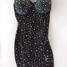 Fashion Nova Small Studded Slip Dress Nighty Sheer Lace Under Wire Padded 
