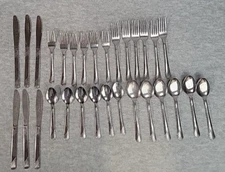 Stainless Steel Flatware Set China Swirl Pattern 6 - 5 Pc. Settings - Lot of 30