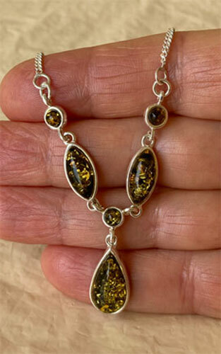 COLLANA GIROCOLLO BALTICO MIELE VERDE CILIEGIA o MULTICOLORE AMBRA E ARGENTO STERLING - Foto 9 di 16