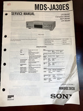 SONY MDS-JA30ES MDSJA30ES MINIDISC MD DECK Service Manual  ORIGINAL 