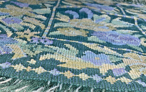 Beautiful Vintage Scatter Rug Bathroom Small Throw Tapestry Blue Green Woven - Picture 3 of 5