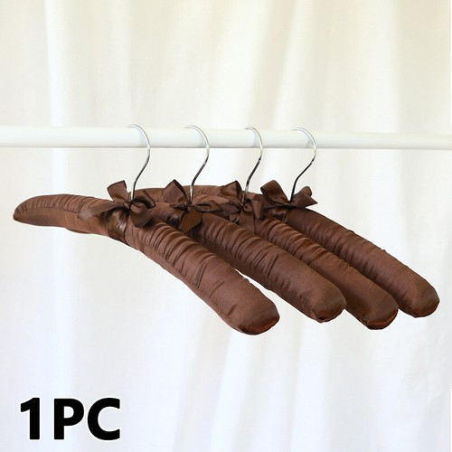 1PC Satin Padded Coat Hanger Dress Skirt Coat Bridal Wedding Clothes Hanger - Picture 13 of 33