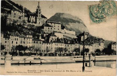 Old postcard Grenoble Les Quais le convent de Ste-Marie et le St-Eynard (685074)