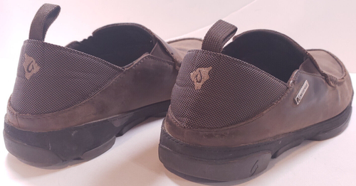 Olukai NA’I WP Mens size 8 Brown Leather Waterproof Slip-On Loafers 10336-5H40 - Picture 10 of 13