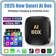 Wireless CarPlay AI Box Android Auto Adapter WIFI Converter w/ Netflix YouTube .