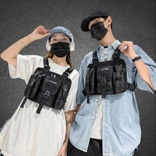 Chest Bags Unisex Tactical Vest Backpacks Sport Travel Chest Pack Black