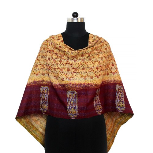 Écharpe Réversible Vintage Brioni Roma - 100% Soie Et Cachemire - Italie - Femme