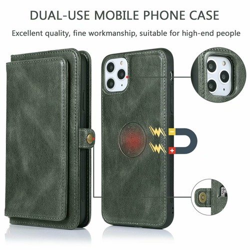 Removable Magnetic Wallet Case Flip Cover For iPhone 11 12 13 1 4 15 16 Pro Max - Picture 2 of 77