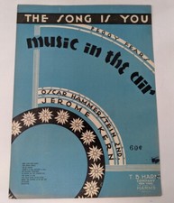Music In The Air 1932 The Song Is You Broadway Show Sheet Music Hammerstein VTG