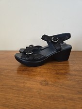 Dansko Joanie Black Snake Print Leather Sz 38 US 7.5 Comfort Shoes Clogs Sandals