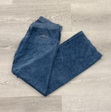 Vintage Y2K Juicy Couture Blue Velour Track Pants Rhinestone Crown M Glamorous