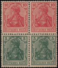 Germany #67-68 NG block of 4 from booklet pane