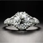 Art Deco Vintage Style 3Ct Lab Created Diamond Engagement 14K White Gold FN Ring