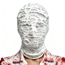Halloween Full Face Mesh Mask Stretchy Hood,Breathable Faceless Cover Costume...