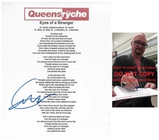 Geoff Tate Signed Queensryche Eyes of a Stranger Lyrics Sheet Proof Autographed