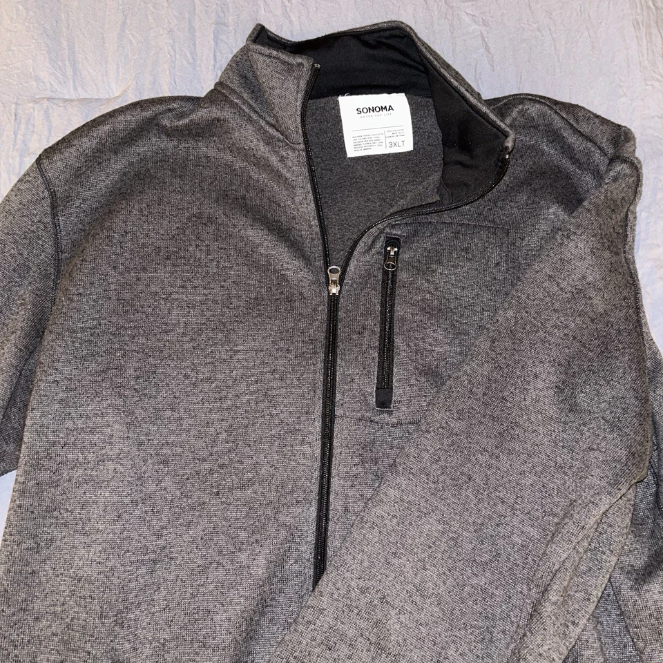 Jaqueta suéter Sonoma leve quente zíper completo masculina tamanho 3XLT - Imagem 4 de 4