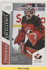 2020 Upper Deck Team Canada Juniors Program of Excellence Nicolas Daws READ f1k