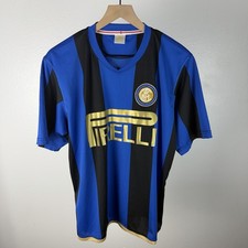 Vintage Inter Milan Home Kit Jersey #8 Blue Striped Aguirre U.T.U. Size XL