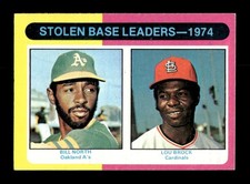 1975 Topps MINI #309 Stolen Base Leaders Brock North EX-MT+ *r6