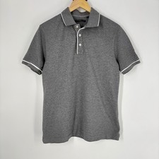 Alessandro Dell'Acqua Napoli Mens Grey Cotton Pique Polo Shirt Large L