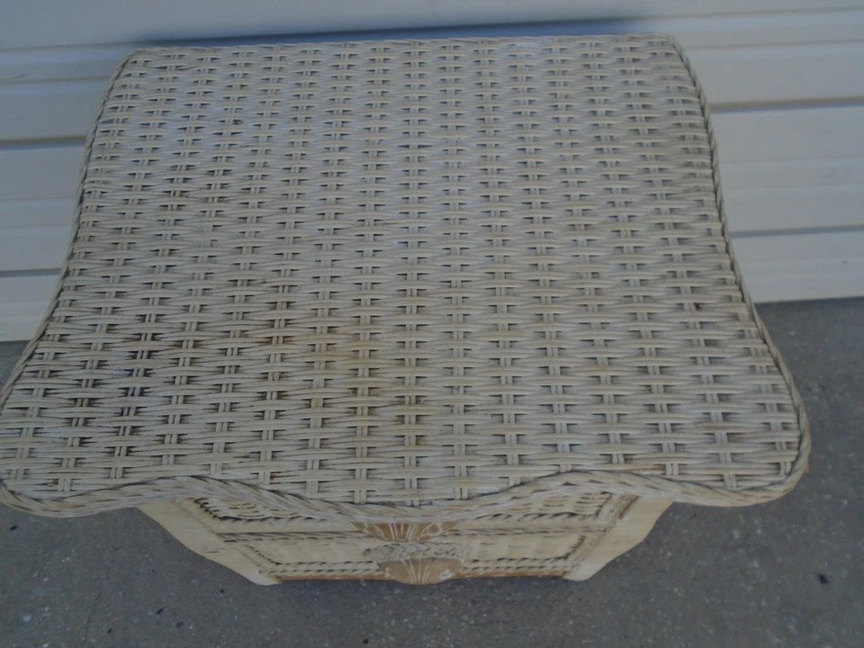 Mesa auxiliar cama muelle de mimbre 1 mesita de noche ratán costero Jamaica costero boho Foto 3 de 4