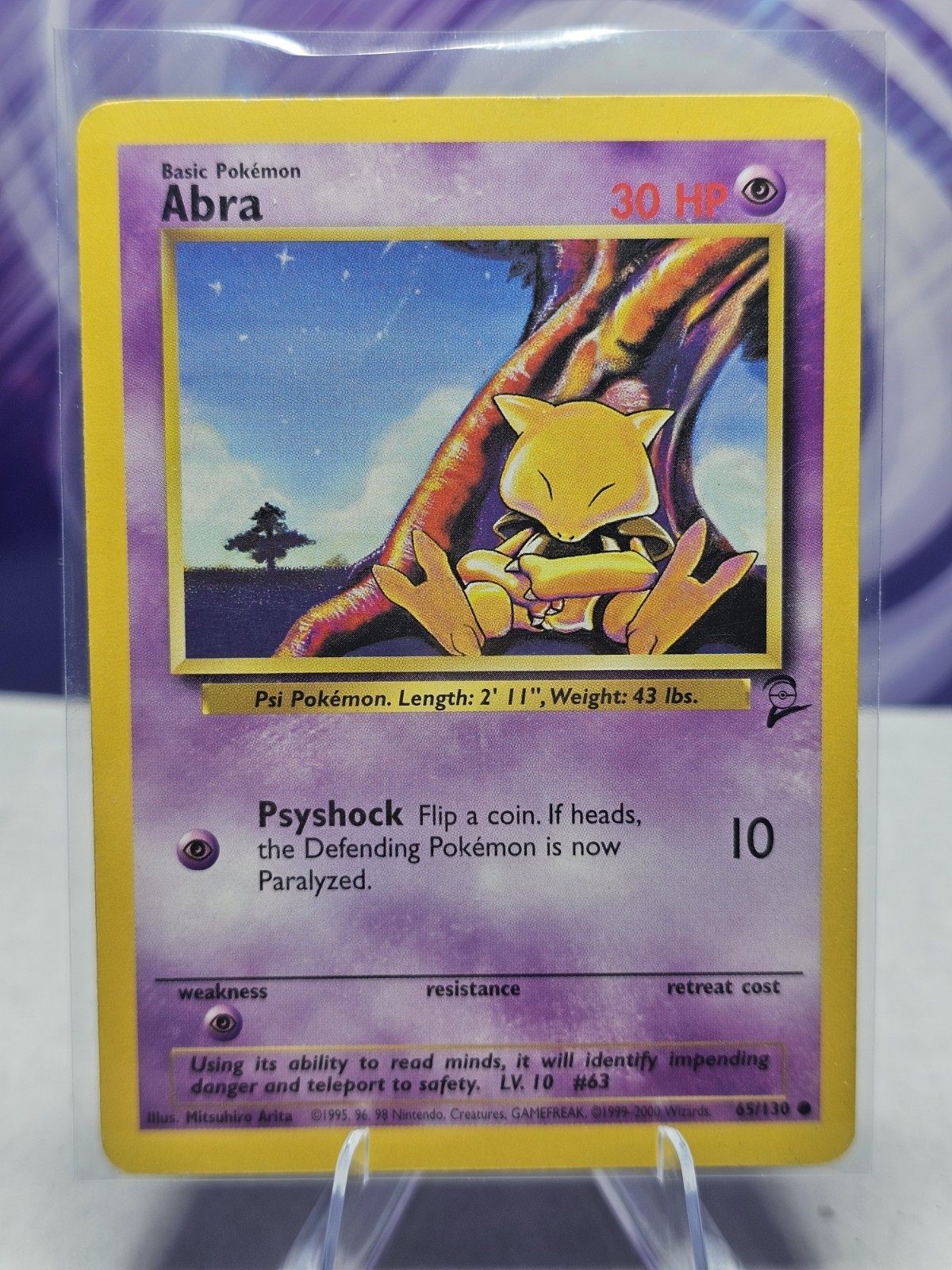 Abra 65/130 Base 2 Set Pokemon Card HP