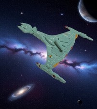 Vintage 1993 Playmates Star Trek Klingon Bird of Prey Toy Spaceship Green Works