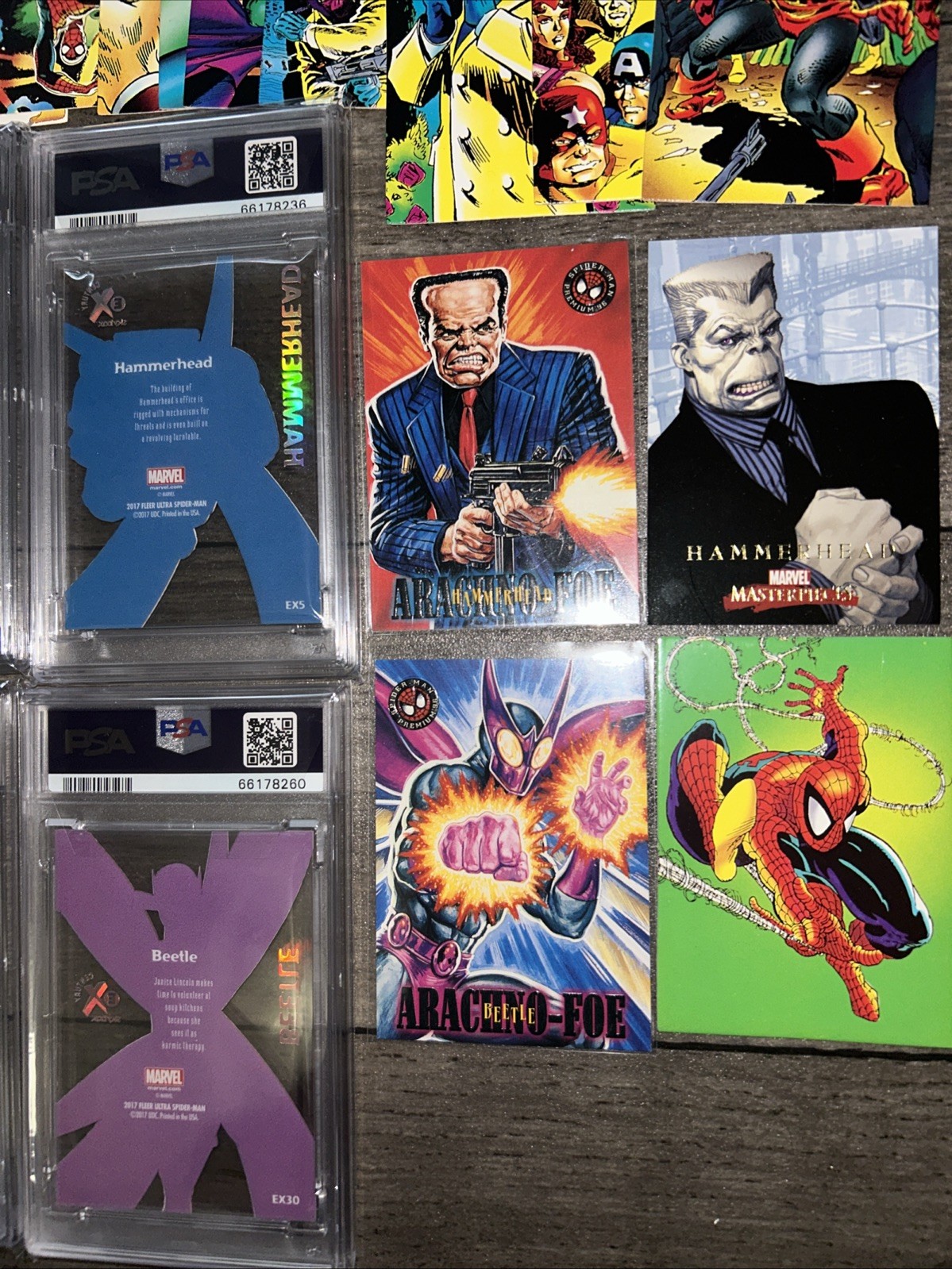 Marvel 2017 Fleer Ultra Spider-Man PSA graded Comic Trading Bonus Marvel cards view 21