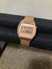 CASIO B640 Custom Digital Watch Rose Gold Mesh Band Module 3294 Illuminator