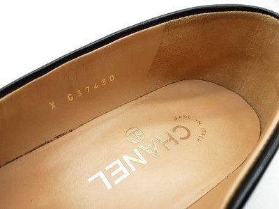 Chanel G37430 Black Patent Leather Loafers Size Eu 40