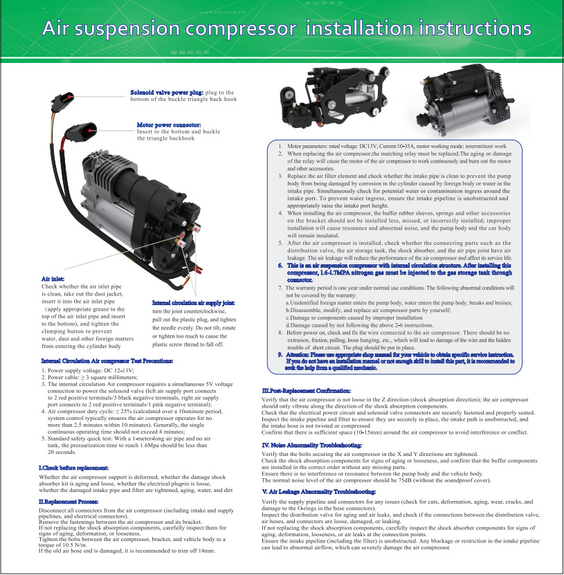Air Suspension Compressor Pump For Maserati Levante 2017-2020 Sport Utility AWD