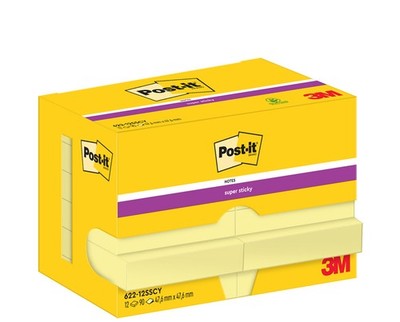 Post-it Super Sticky Notes Haftnotizen 47,6 x 47,6 mm gelb 12 Blöcke á 90 Blatt