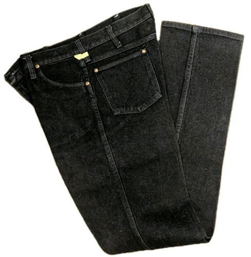 Jeans Wrangler 34 x 36 vintage para hombre hechos en EE. UU. USADOS EN EXCELENTE ESTADO calce ajustado 936BLK - Imagen 2 de 3