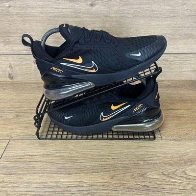 Nike Air Max 270 Schuhe Junior Gr. UK 5,5 schwarz orange Running Bubble Turnschuhe