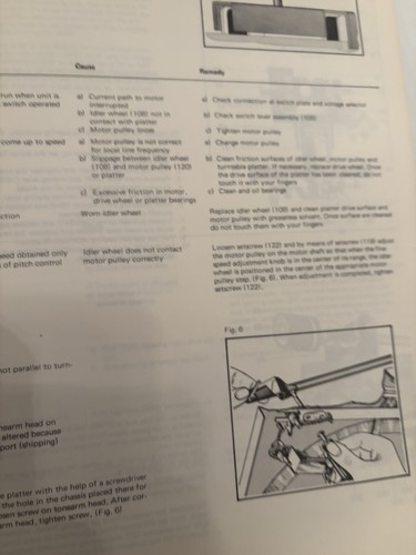 Dual Model 1216 Record Player / Turntable Service Manual *Original* - Picture 6 of 12