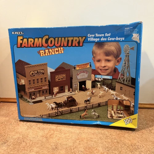 Vintage Ertl Farm Country Ranch- COW TOWN SET - Missing Parts - Some New Bags
