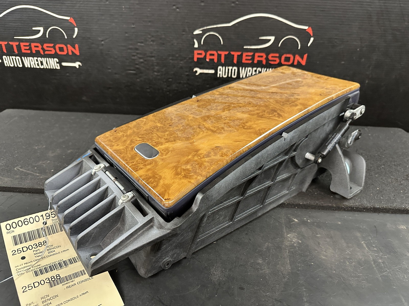 04-17 BENTLEY CONTINENTAL REAR CENTER CONSOLE ARMREST WOOD GRAIN 3W0885961C