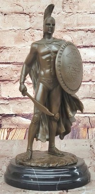 Greek Spartan Warrior Roman Soldier Signed Original Bronze Sculpture Statue Sale