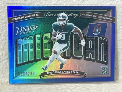 2022 Panini Prestige Seasons Greetings Kenneth Walker III #SG-15 Blue /299 RC