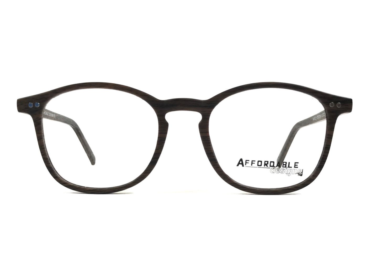 Affordable Designs Eyeglasses Frames MARLEY BROWN WOOD Square Full Rim 49-20-140