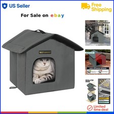 Outdoor Cat House Waterproof Insulated Shelter for Feral Cats Winter Warm