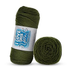 Dark Olive Acrylic Yarn 355 Yards for Knitting and Crocheting Soft Durable Fiber