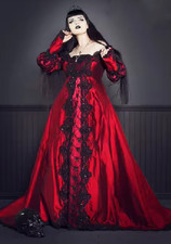 Victorian Rococo Corset Gothic Vampire Black Dress Victorian Steampunk Dress