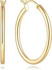 14K Gold Hoop Earrings for Women - Simple Elegant Style Options