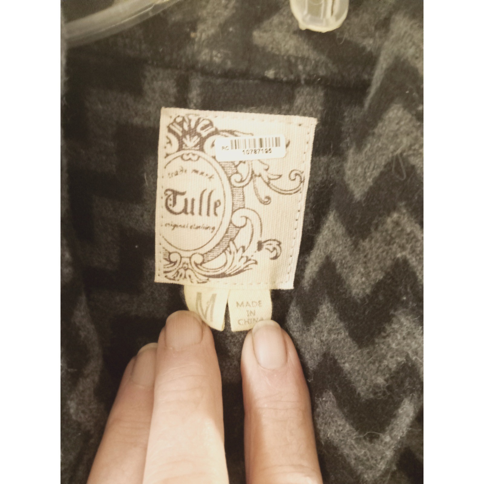 Tulle Chevron Zigzag Pattern Belted Cardigan Jack… - image 3