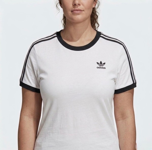 Mujer Adidas Originals Camiseta de Algodón con 3 Rayas Cuello Redondo Manga Corta S-XXL 5